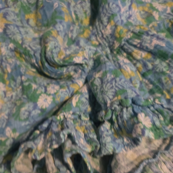 Blue Floral Ruffled Mini Skirt/shirts - Picture 3 of 6